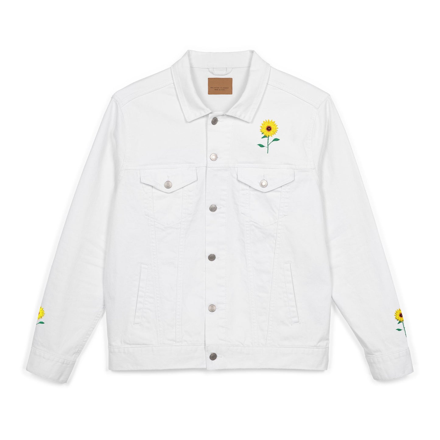 Sunflowers Embroidered Denim Jacket