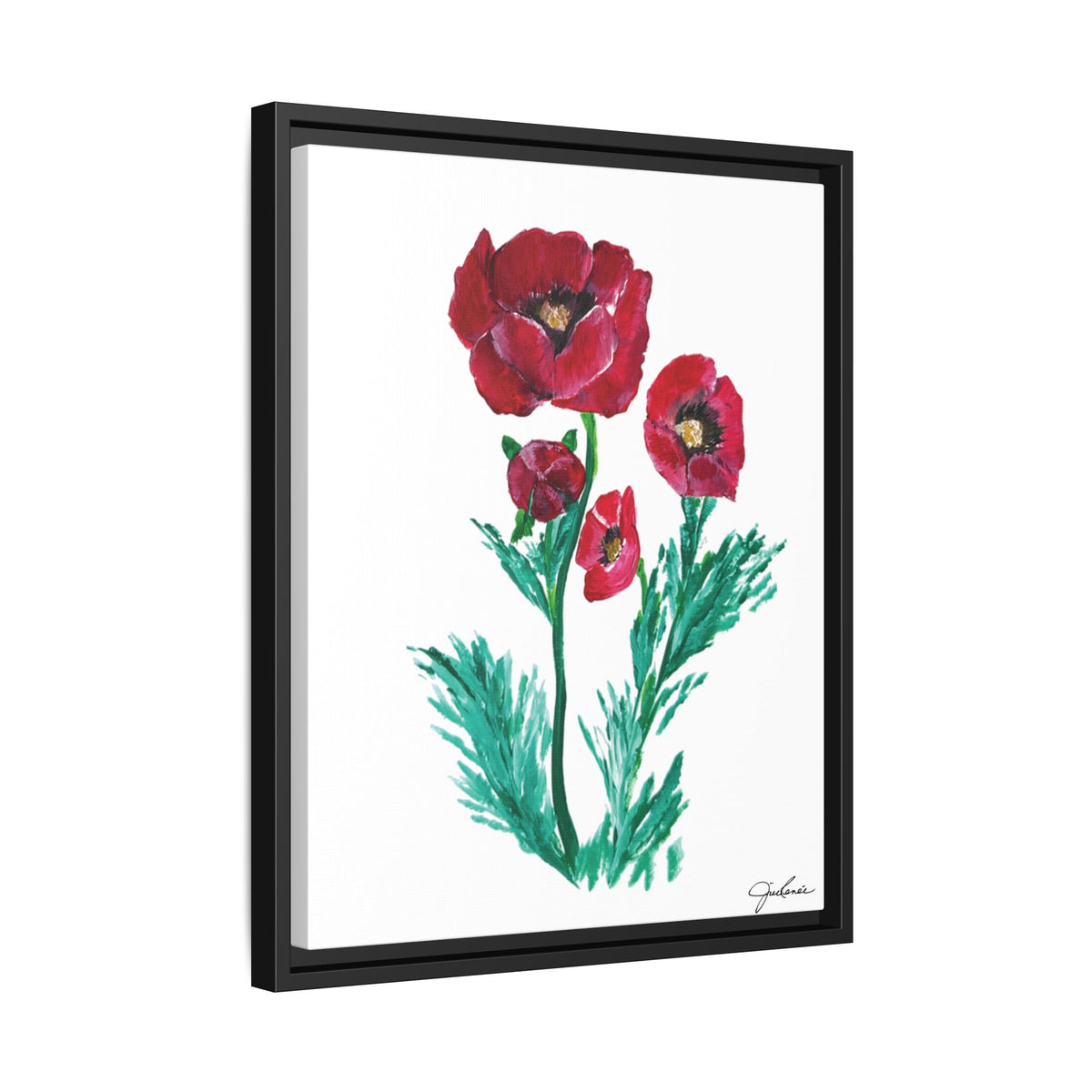 Canvas Print, Poppies - Framed Wall Art, Matte Canvas Decor, Multi-color Poppies Artwork, Floral Home Decor, Botanical Wall Hanging, Gift