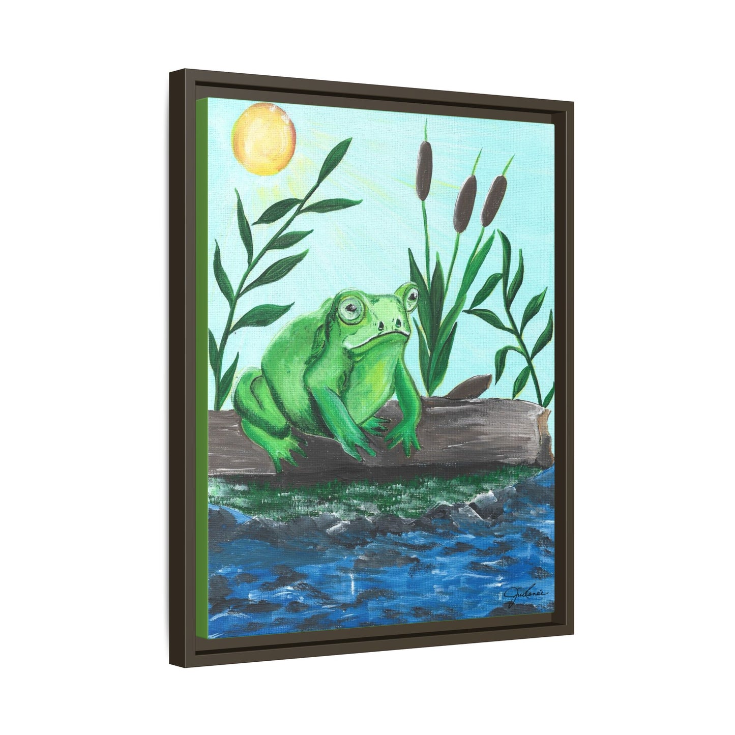 Canvas Print - Froggy! Waiting on Log