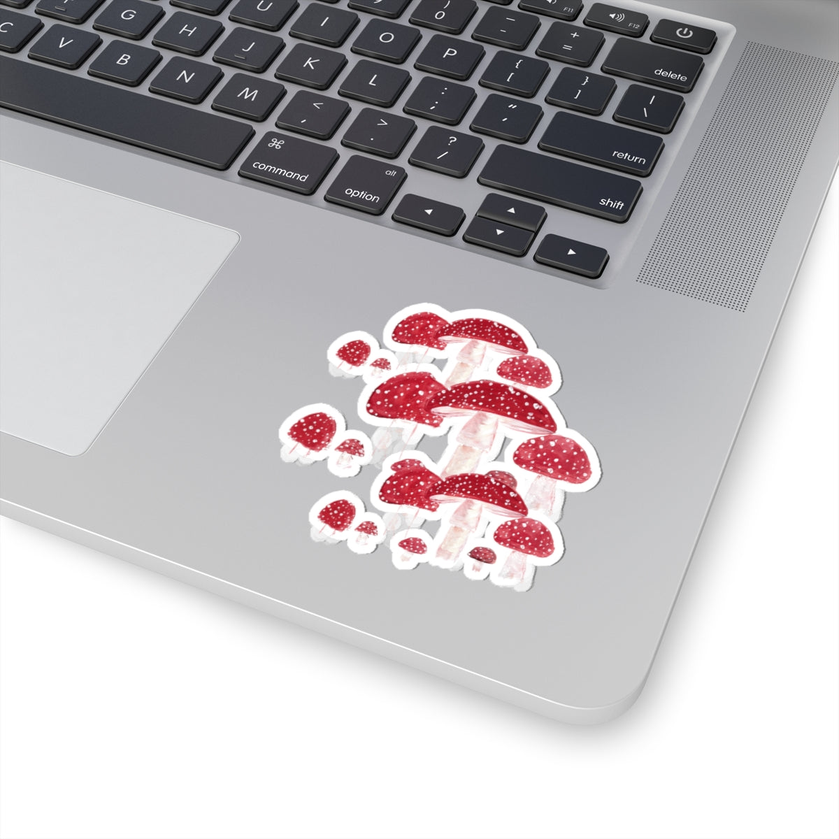 Red Toadstool Mushroom Sticker — Watercolor Fungi Kiss-Cut Decal