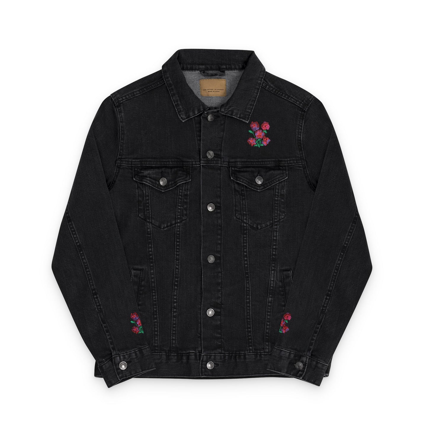 Pansies! Embroidered Denim Jacket