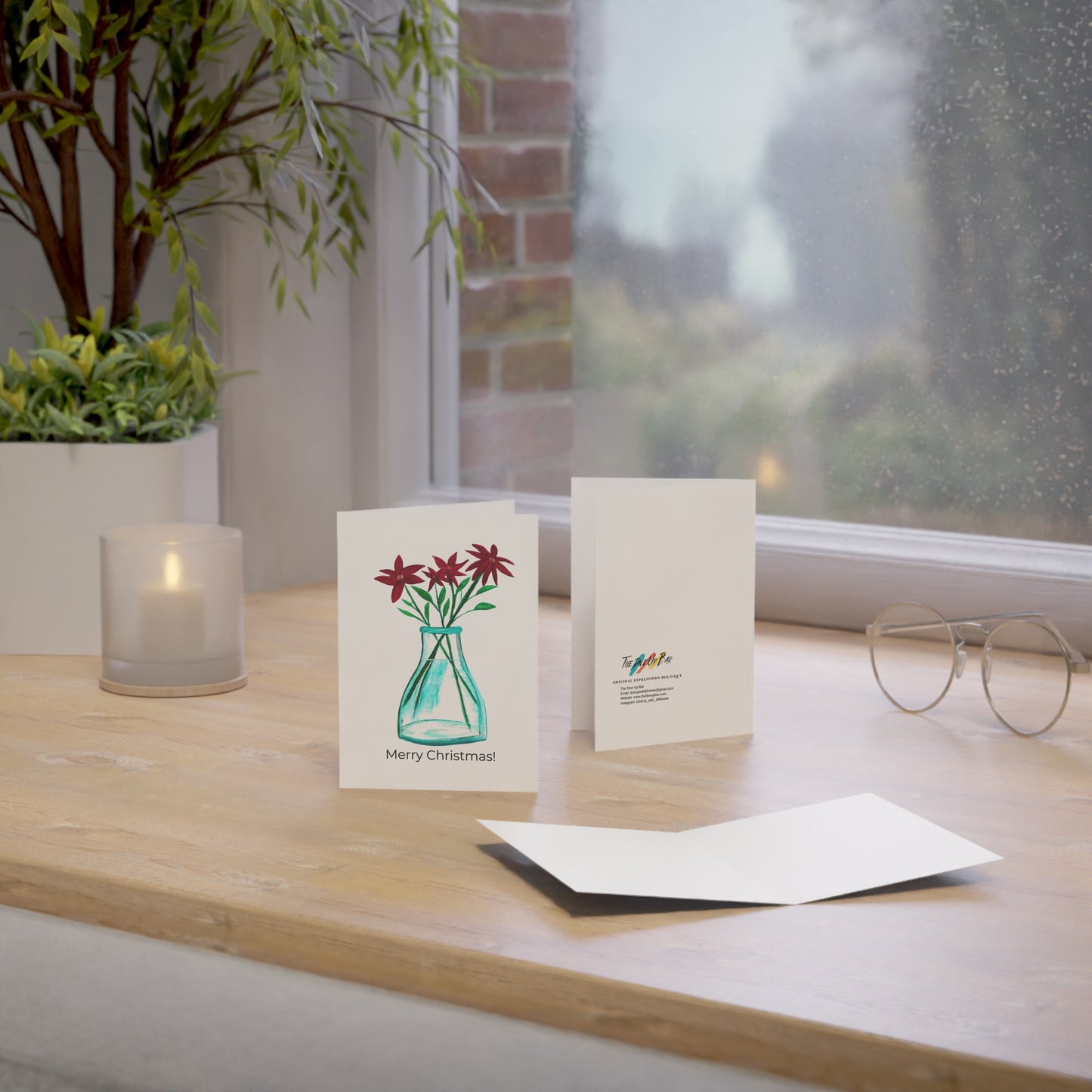 Charming Christmas Greeting Cards | Floral Design | Ideal for Holiday Wishes, Invitations, and Seasonal Greetings