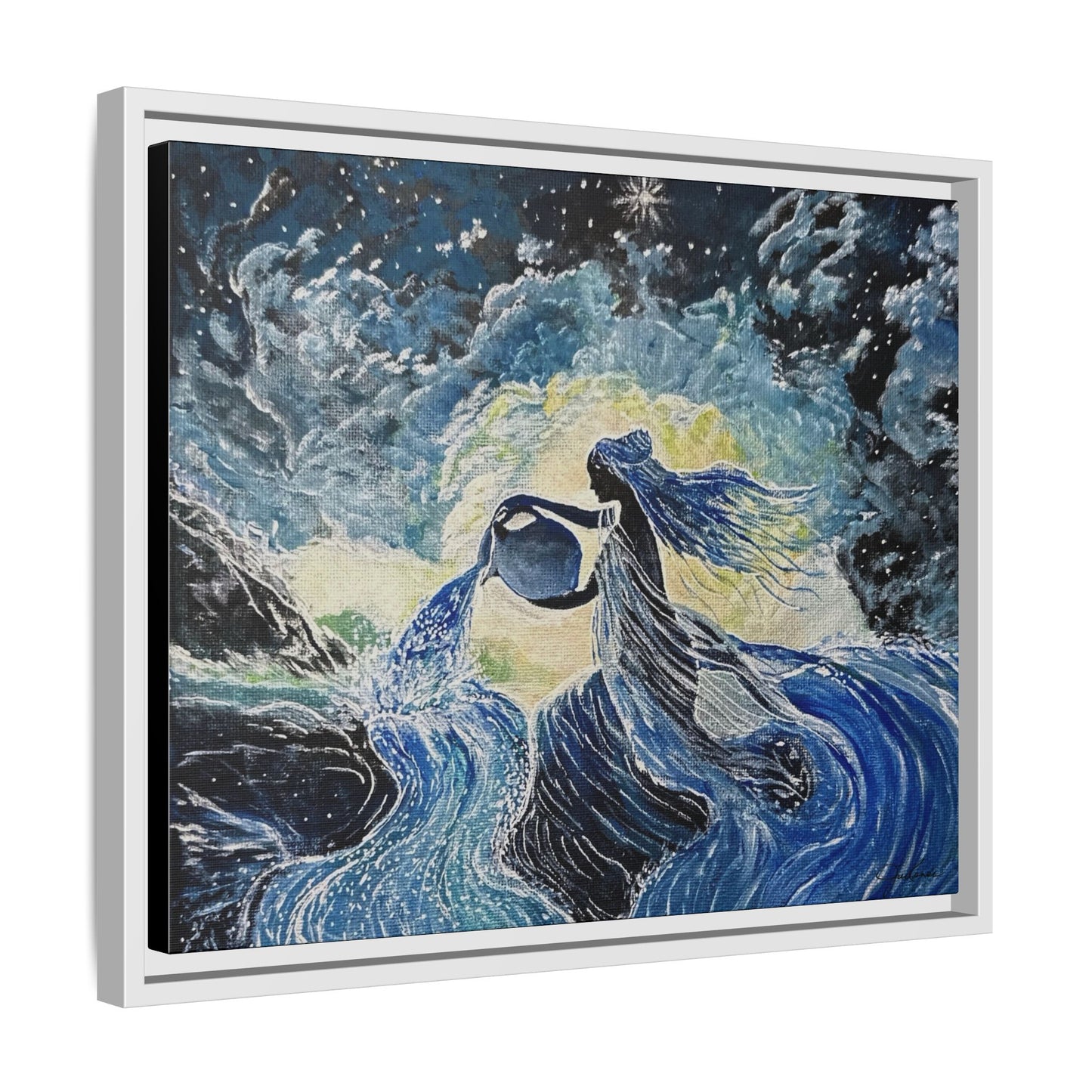 'Ethereal Aquarius' Framed Canvas Print