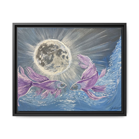 'Moonlit Pisces' Framed Canvas Print