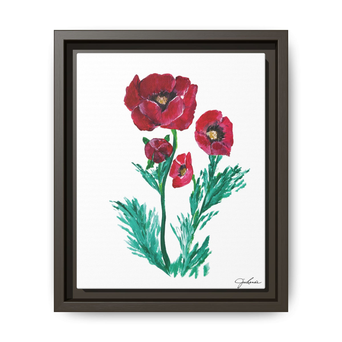 Canvas Print, Poppies - Framed Wall Art, Matte Canvas Decor, Multi-color Poppies Artwork, Floral Home Decor, Botanical Wall Hanging, Gift