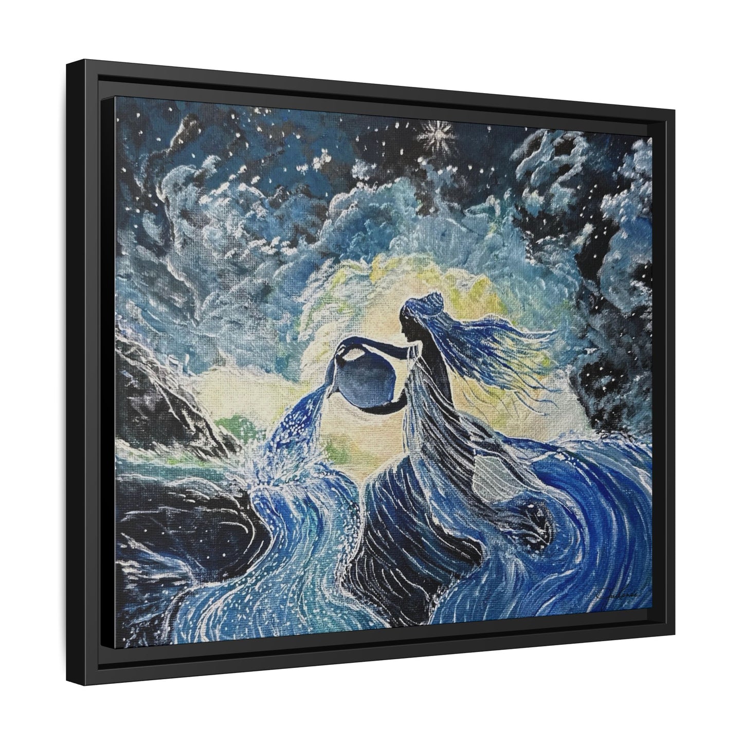 'Ethereal Aquarius' Framed Canvas Print
