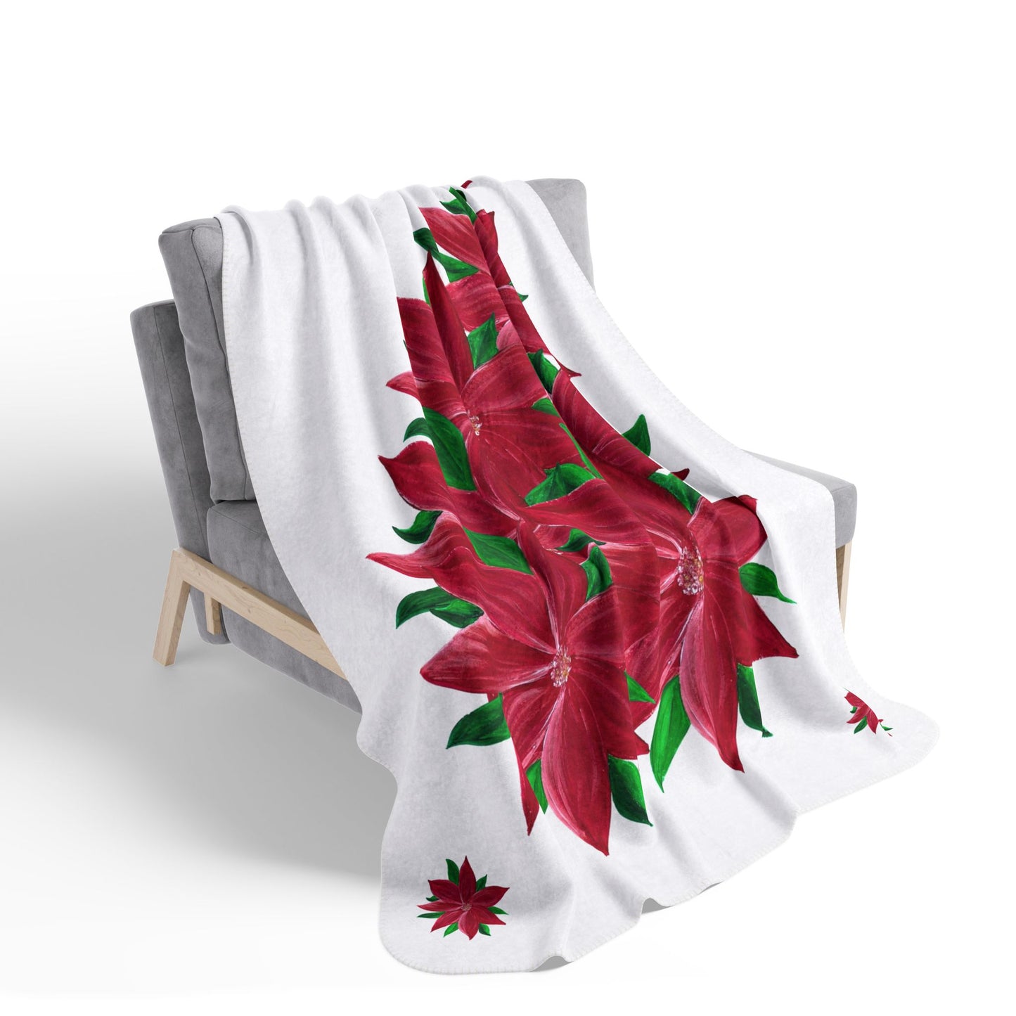 Cozy Floral Fleece Sherpa Blanket for Holiday Comfort, Perfect Gift for Christmas, Relaxing Home Décor, Poinsettia Design, Warm Throw [...]