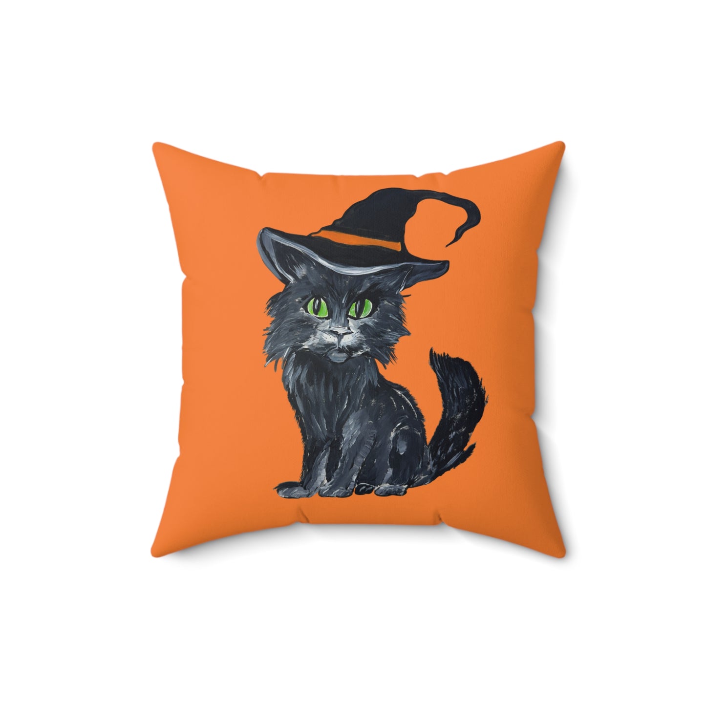 Square Pillow - Witchy Halloween Kitten Pillow