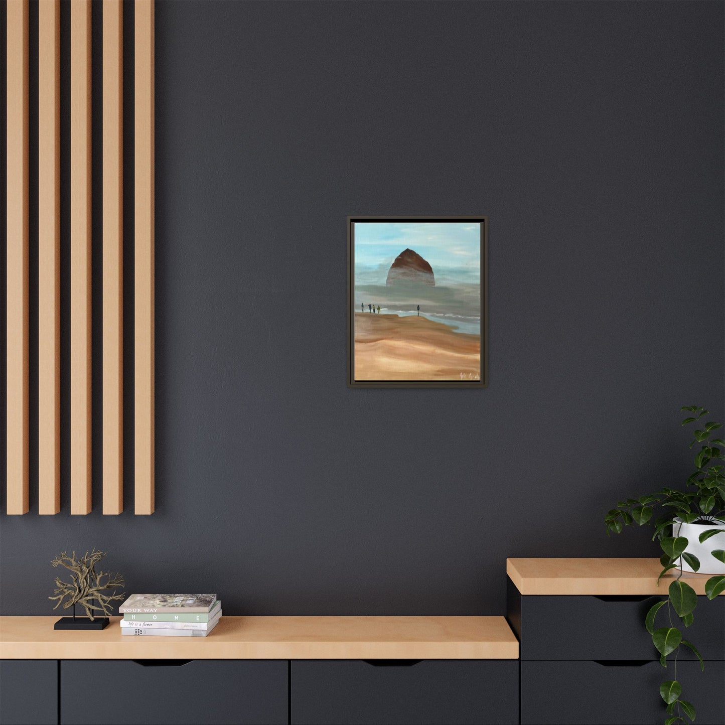 Fog Burning Off Haystack RockCanvas Print, Coastal Seascape Artwork, Pacific Northwest Wall Decor,, Haystack Rock Fog Art