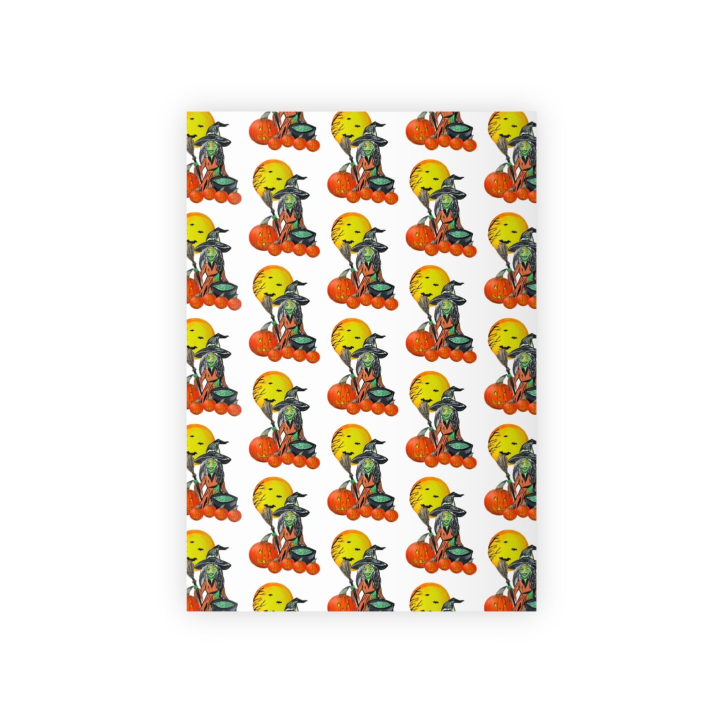 Gift Wrapping Paper Rolls, Halloween Witch Moon Jack-o'lanterns, Spooky Gift Wrap, 1pc, Festive Halloween Decor, Holiday Wrapping Paper,