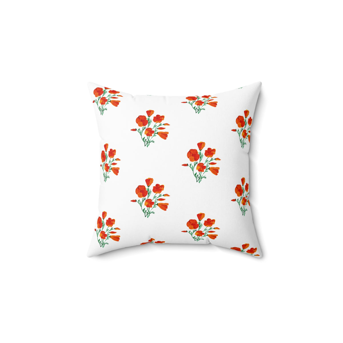 Elegant painted California Poppies, Floral Decor Pillow, Vintage Flower Cushion, Botanical Accent Pillow, Spring Decor, Flower Lover Gift