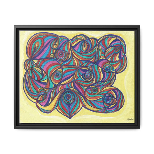Abstract Multicolor Swirls Matte Canvas Framed | Modern Wall Art