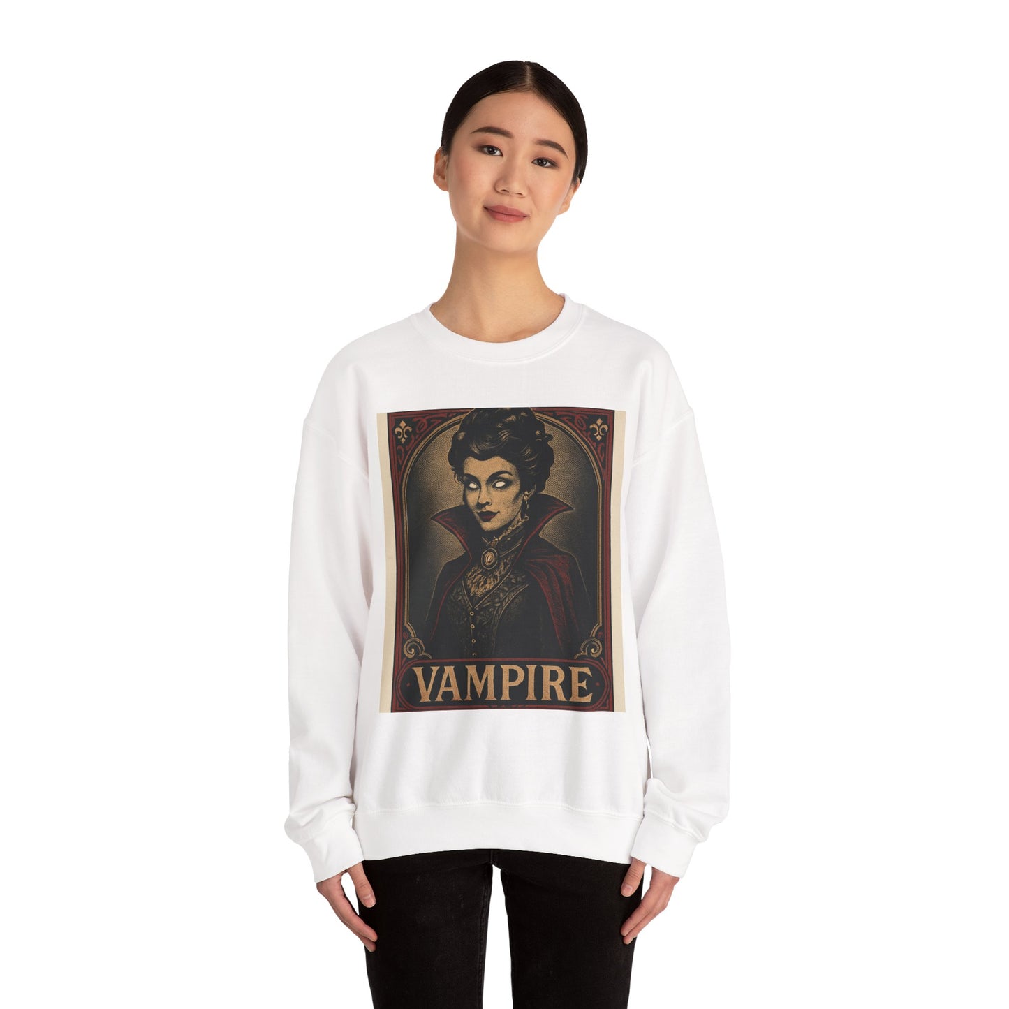 Vintage Style Spooky Vampire Crewneck Sweatshirt