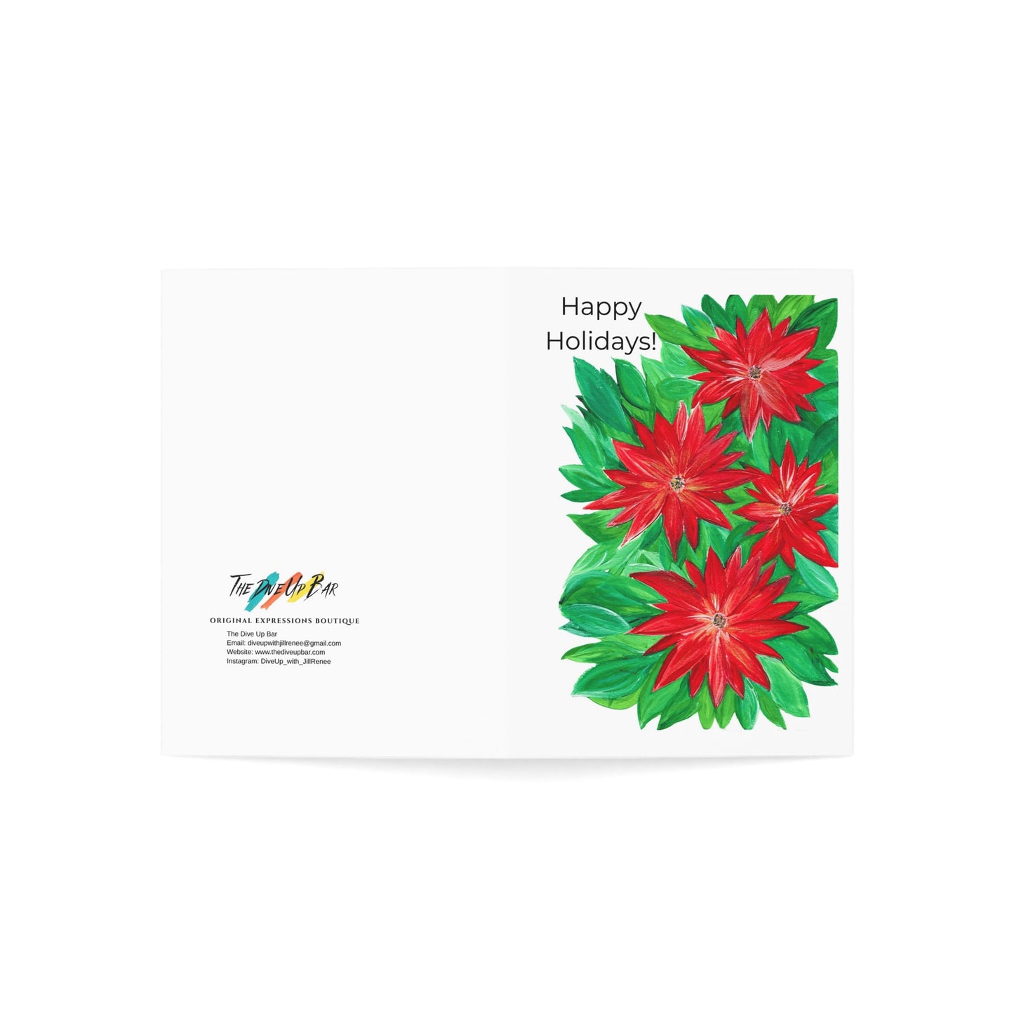 Bright Colorful Poinsettia Charming Christmas Greeting Cards | Floral Design | Ideal for Holiday Wishes, Invitations, and Seasonal Greetings