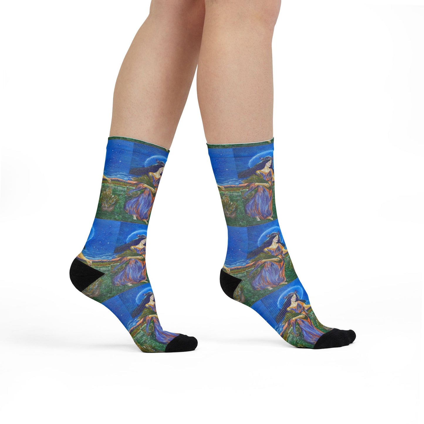 Virgo Goddess Crew Socks, Colorful Gift for Artists, Unique Fashion, Virgo Zodiac Socks, Everyday Wear, Virgo Gift