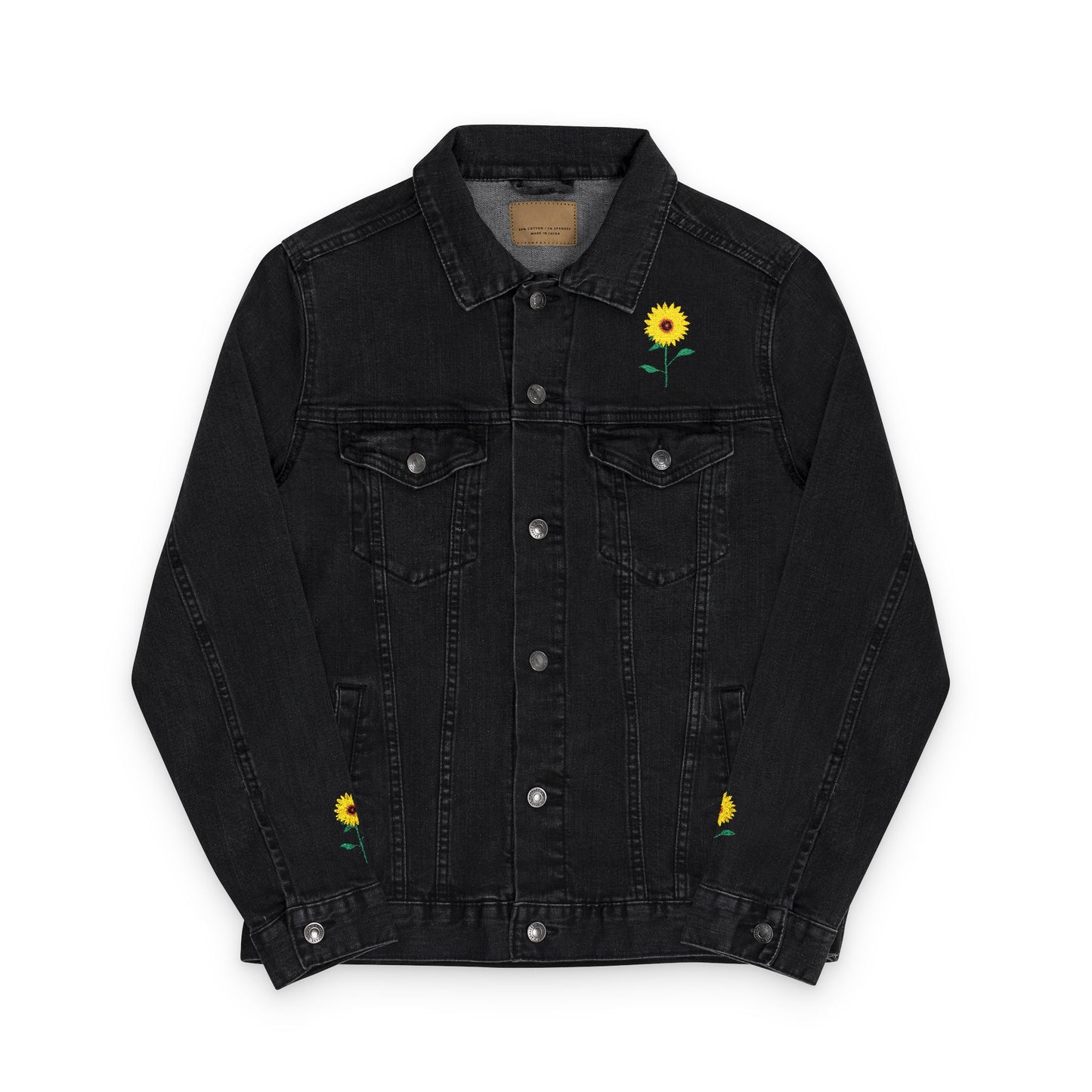Sunflowers Embroidered Denim Jacket