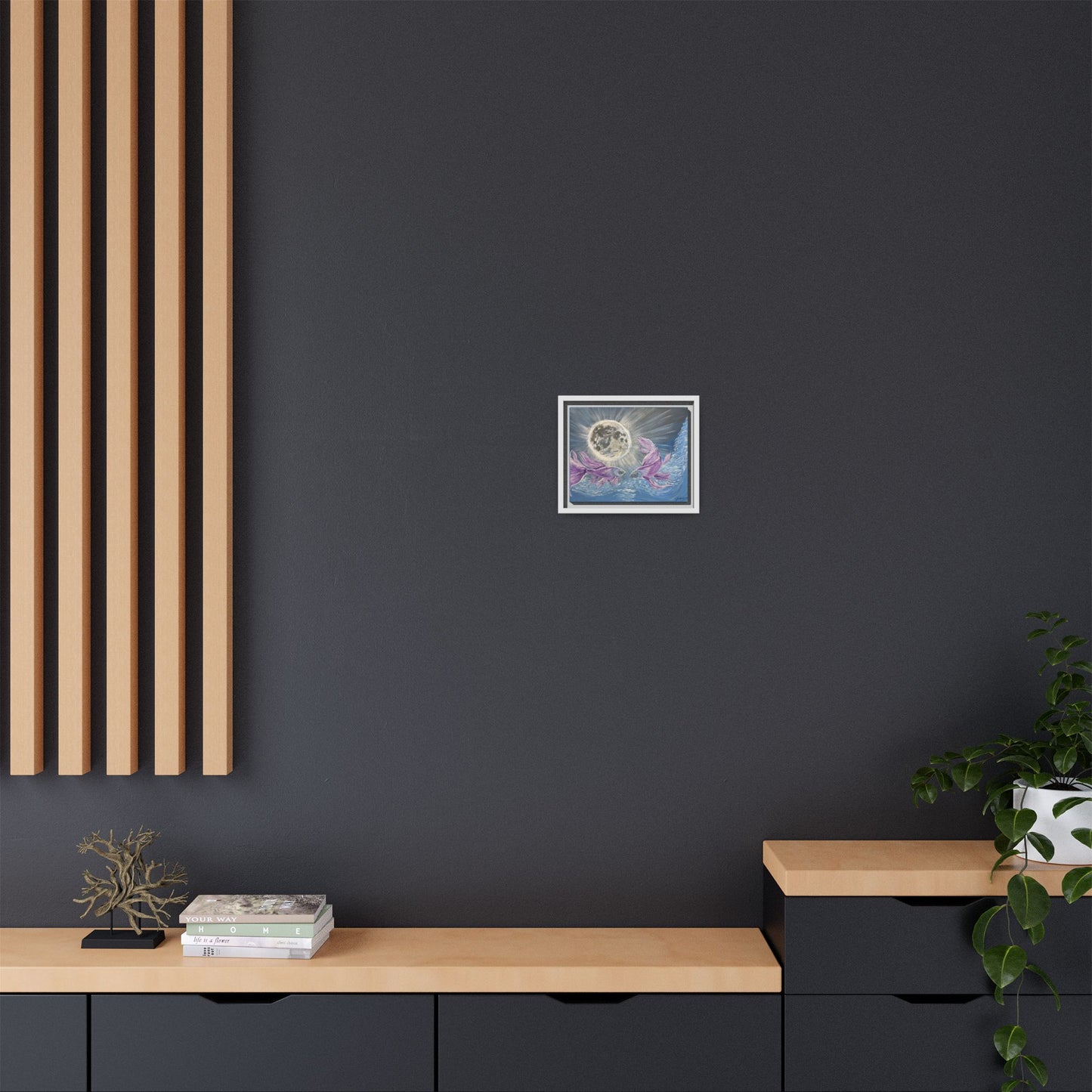 'Moonlit Pisces' Framed Canvas Print