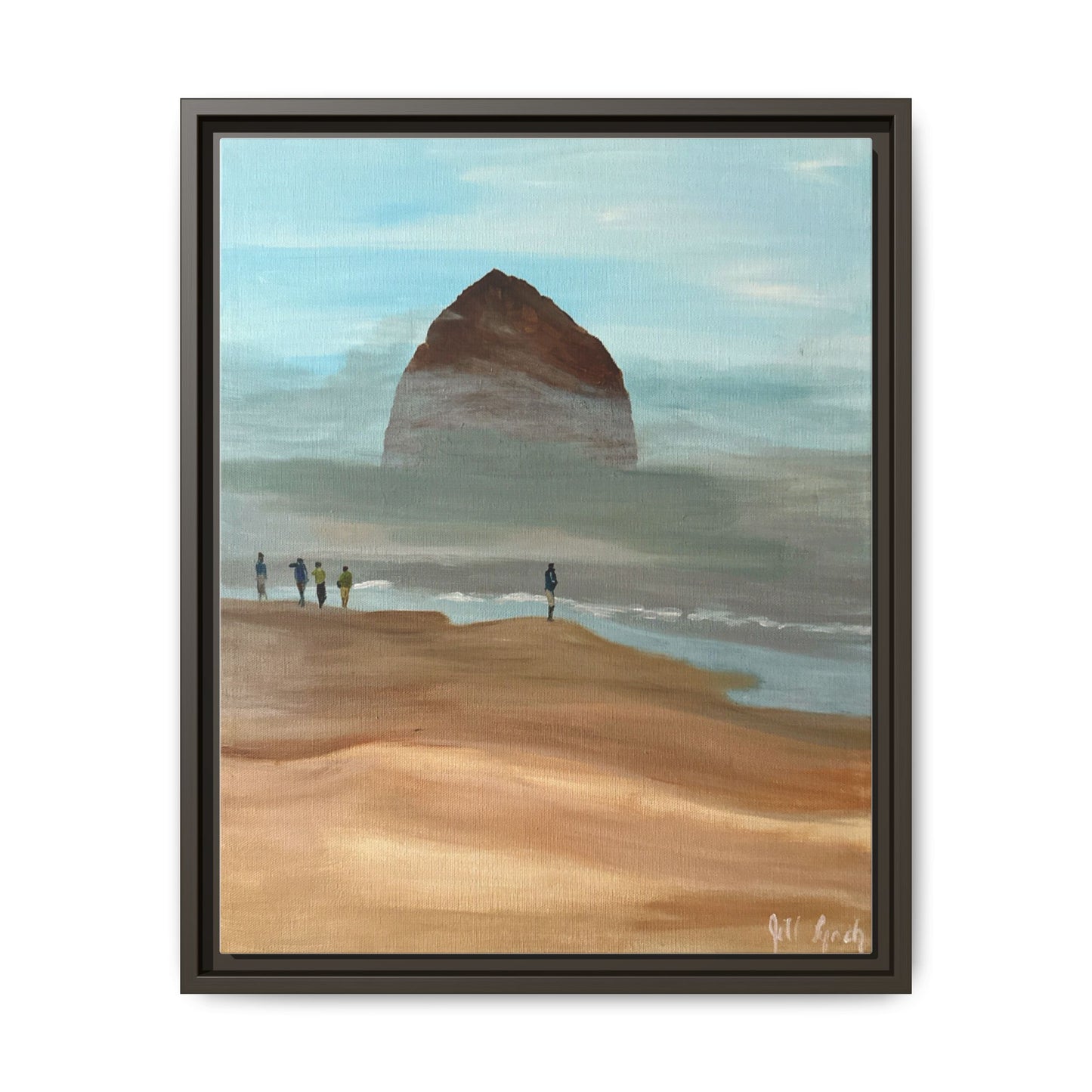 Fog Burning Off Haystack RockCanvas Print, Coastal Seascape Artwork, Pacific Northwest Wall Decor,, Haystack Rock Fog Art
