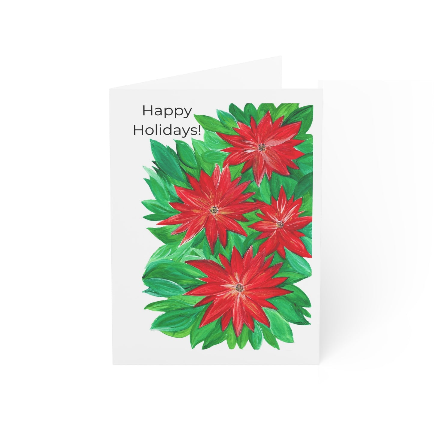 Bright Colorful Poinsettia Charming Christmas Greeting Cards | Floral Design | Ideal for Holiday Wishes, Invitations, and Seasonal Greetings