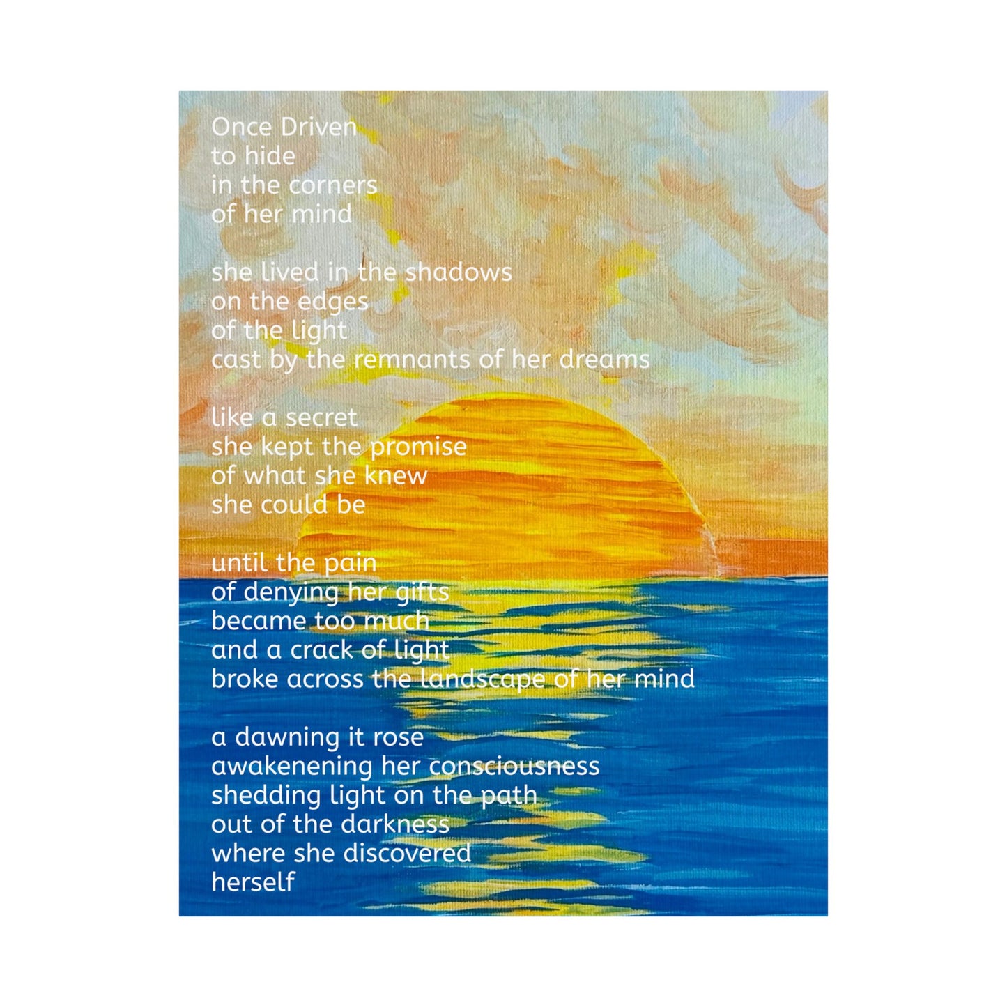 Inspirational Discover Herself Poster - Matte Inspirational Poster - 3 sizes Original Art and Poetry