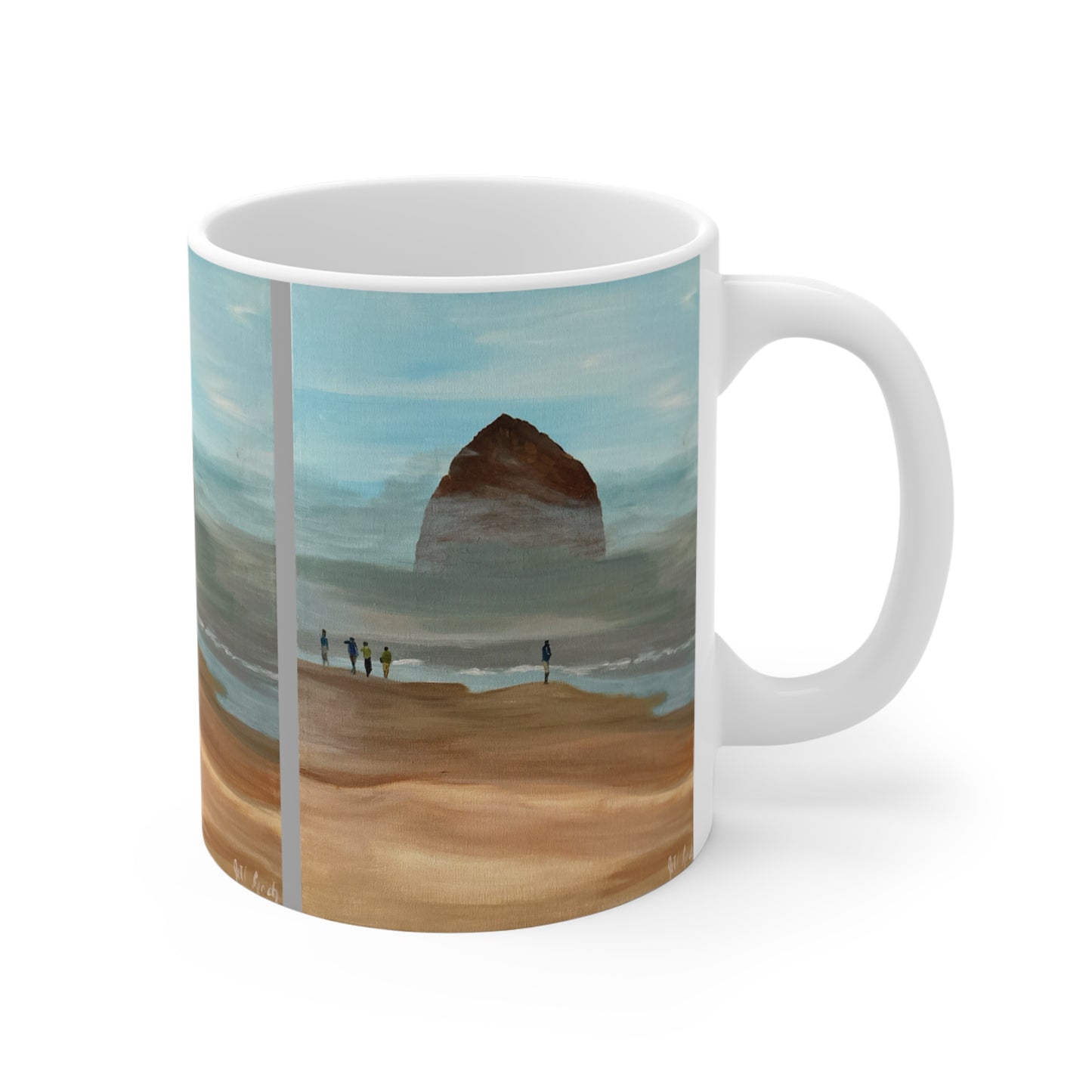 Cannon Beach Mug, 11oz - Haystack Rock Ceramic Cup for Nature Lovers, Oregon Coastal Gift, Coffee Mug Souvenir