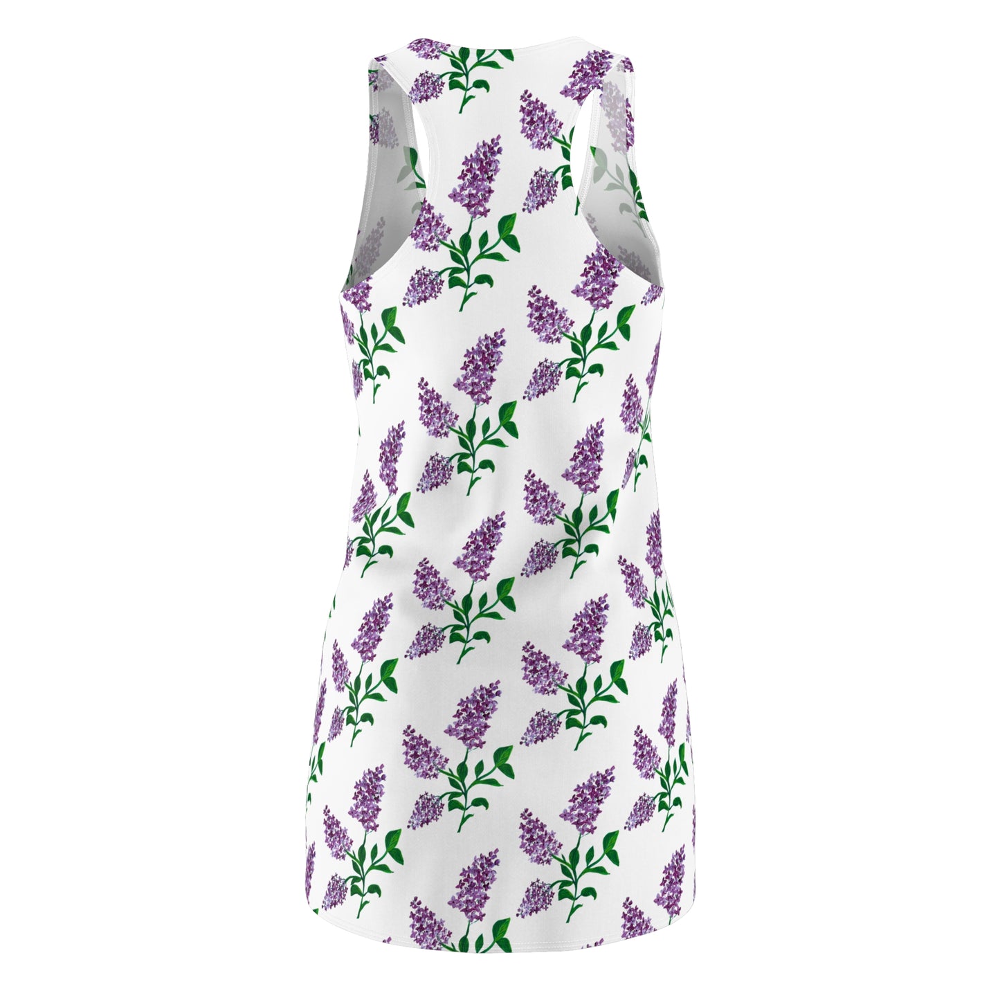 Purple Lilac Floral Pattern Racerback Dress | All-Over Print