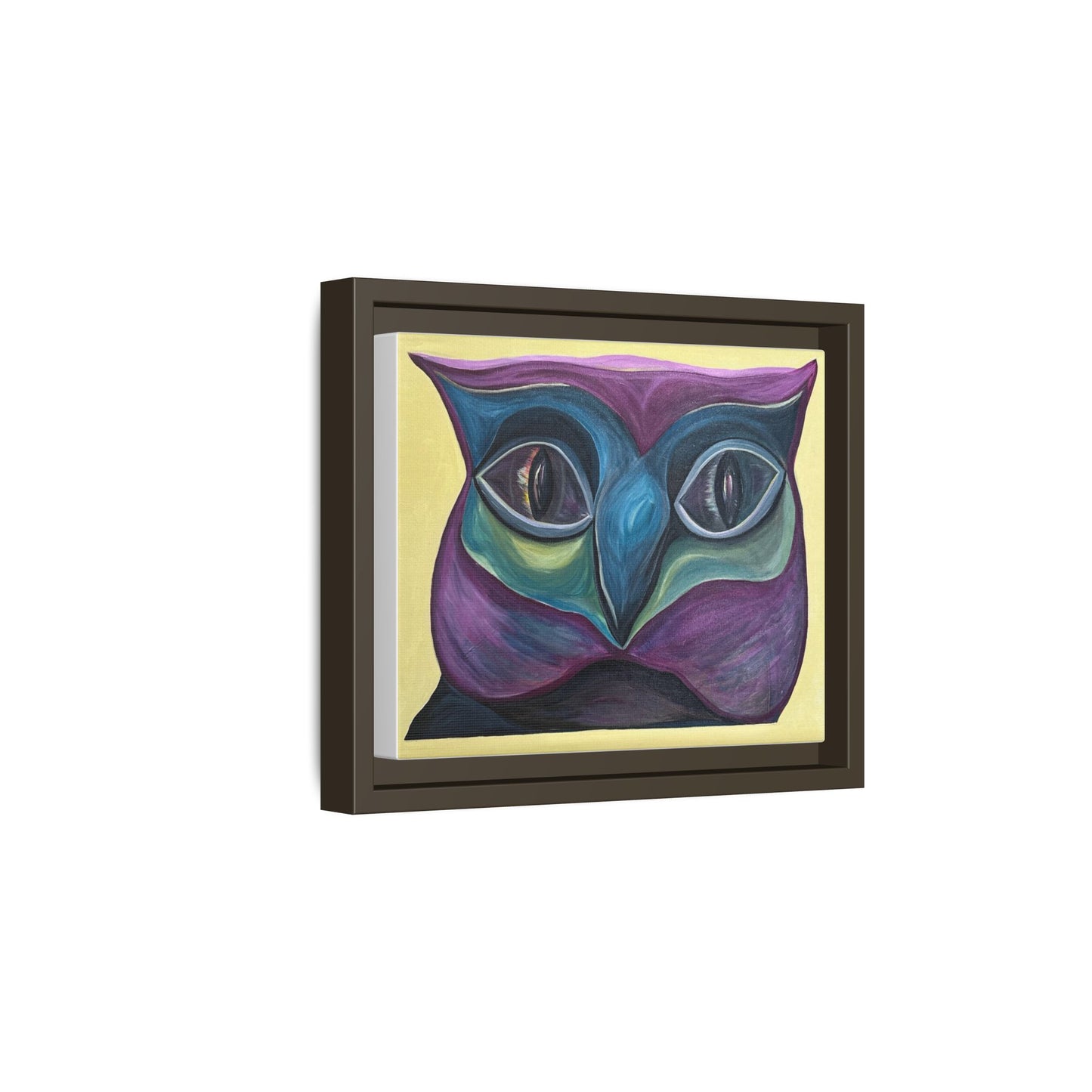 Abstract Colorful Owl Painting Matte Canvas, Framed | Modern Wall Art