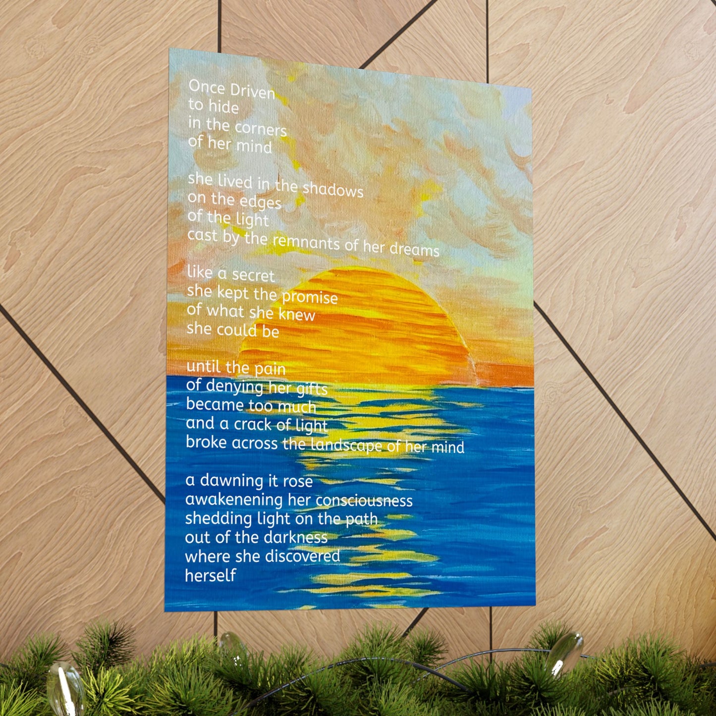 Inspirational Discover Herself Poster - Matte Inspirational Poster - 3 sizes Original Art and Poetry