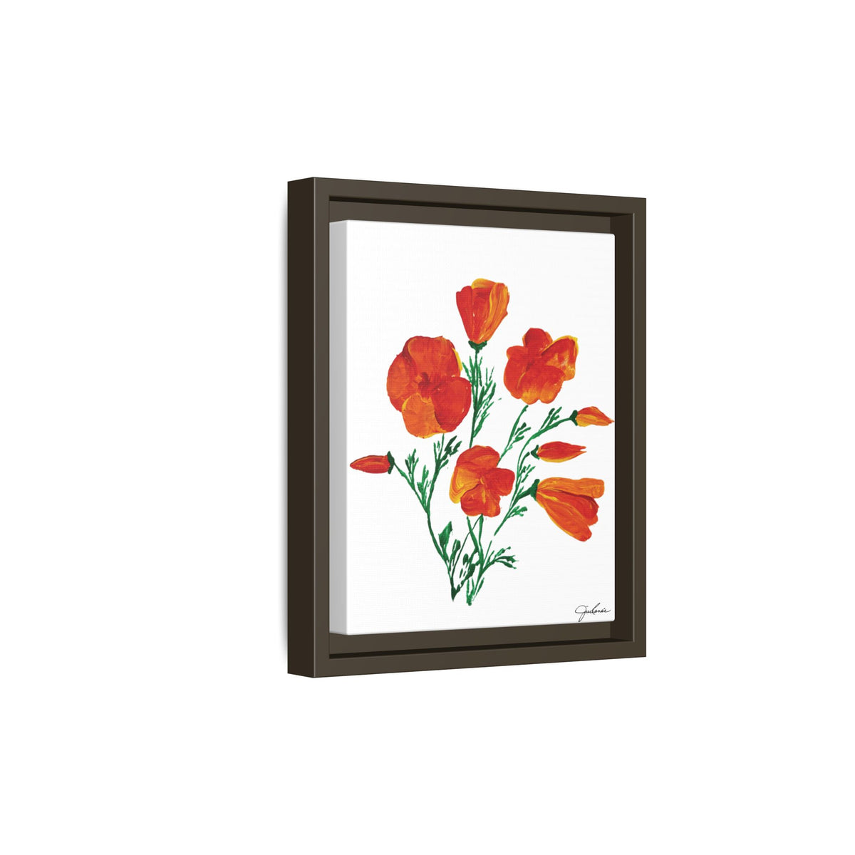 Framed Canvas Print, California Poppies - Print Wall Art - Home Decor, Matte Canvas, Multi-color Floral Artwork, Botanical Picture Gift