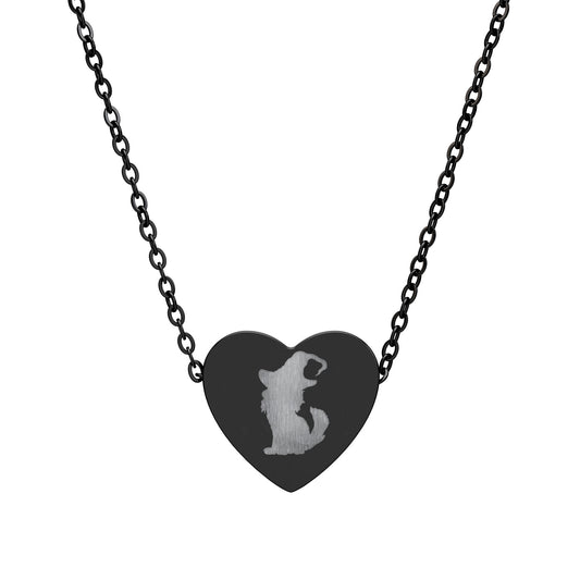 Necklace, Witchy Kitten Engraved, Halloween Lover Jewelry, Cute Kitten Gift, Friendship Necklace, Romantic Gift for Her