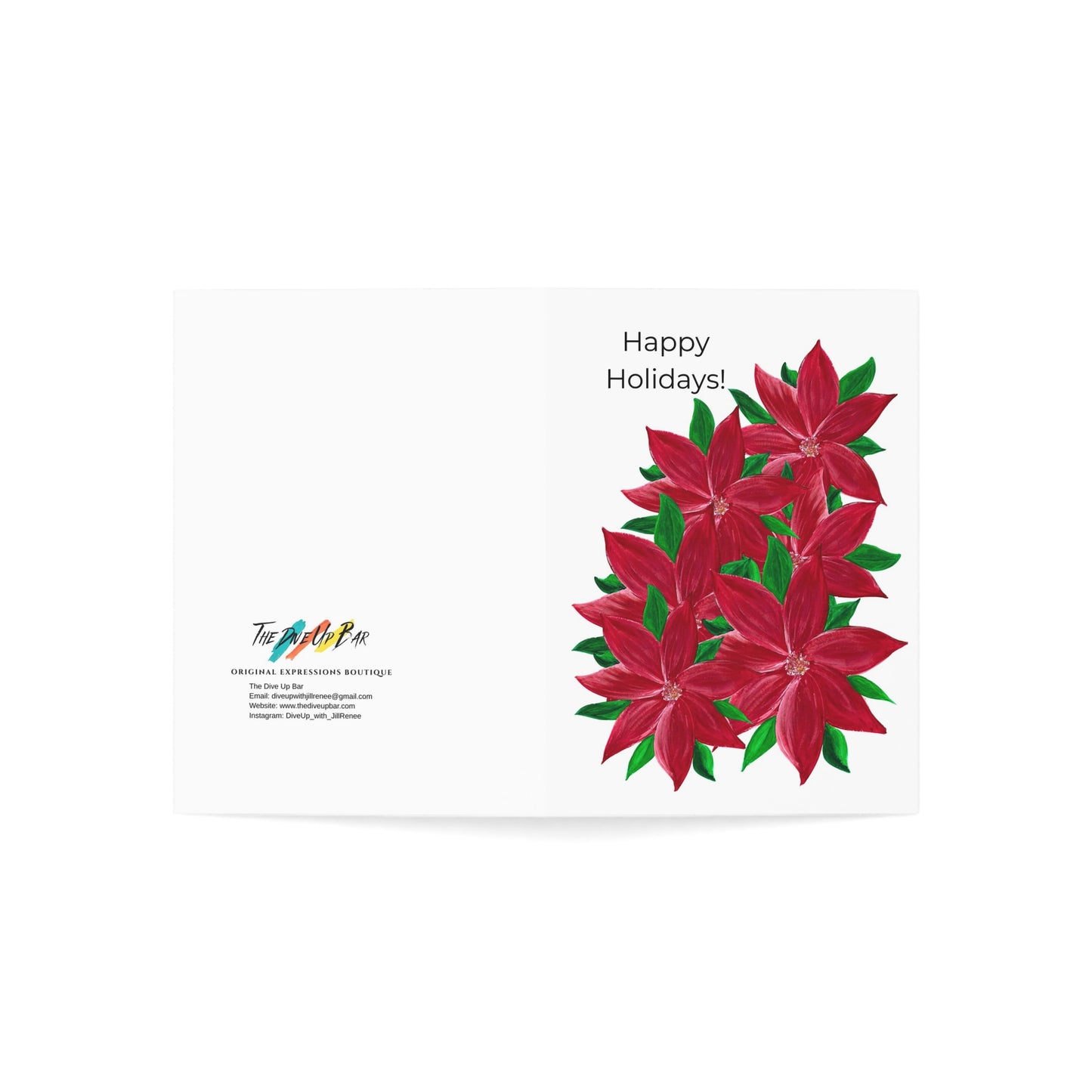 Charming Poinsettia Christmas Greeting Cards | Floral Design | Ideal for Holiday Wishes, Invitations, and Seasonal Greetings