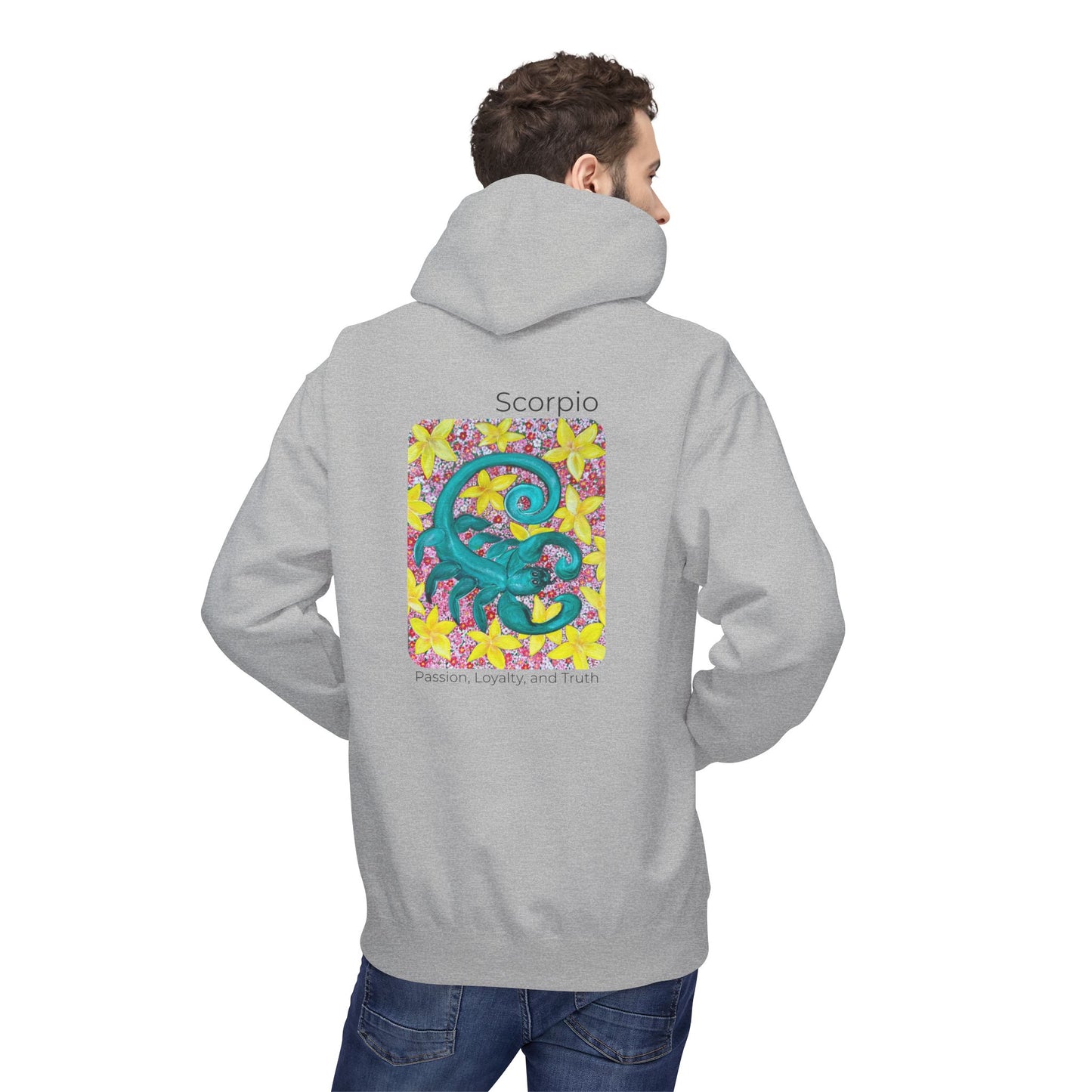 Scorpio Fleece Hoodie, Zodiac Sweatshirt, Astrology Pullover, Star Sign Gift, Horoscope Clothing