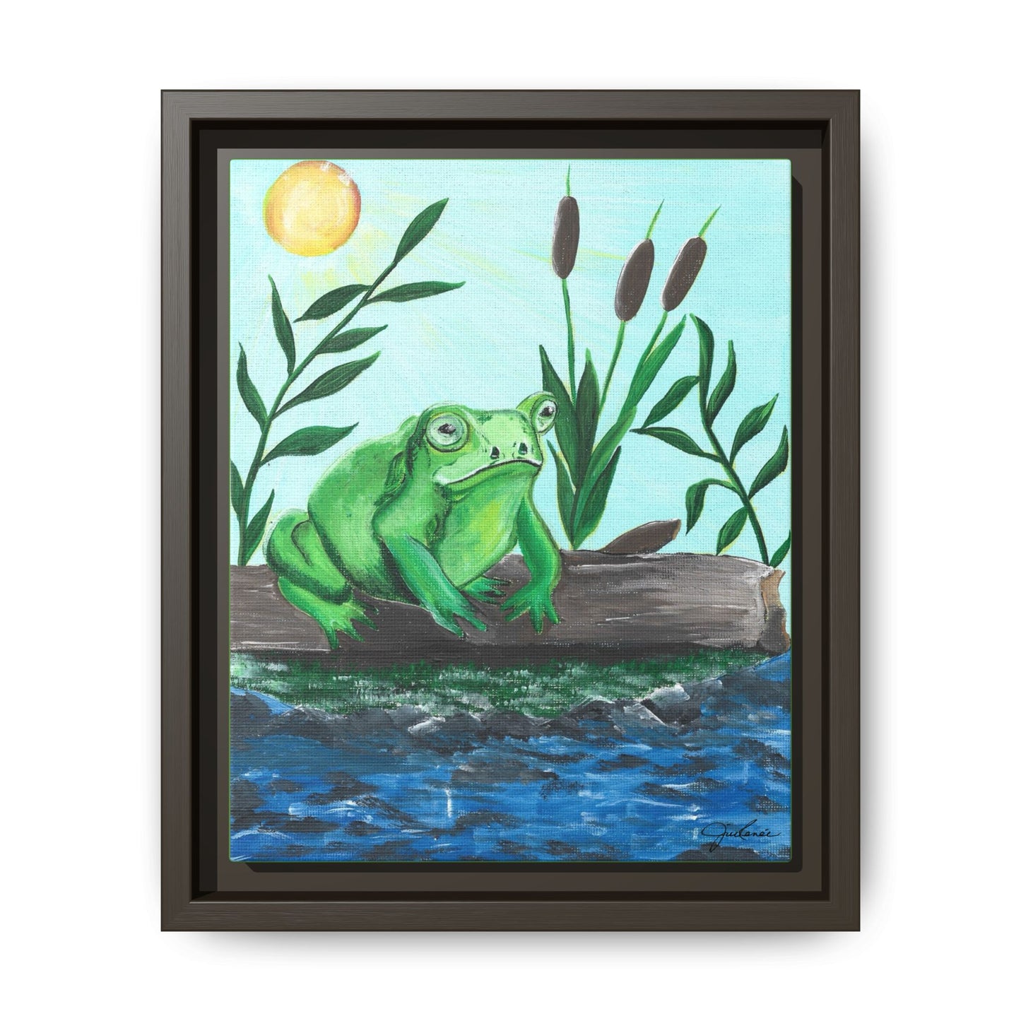 Canvas Print - Froggy! Waiting on Log