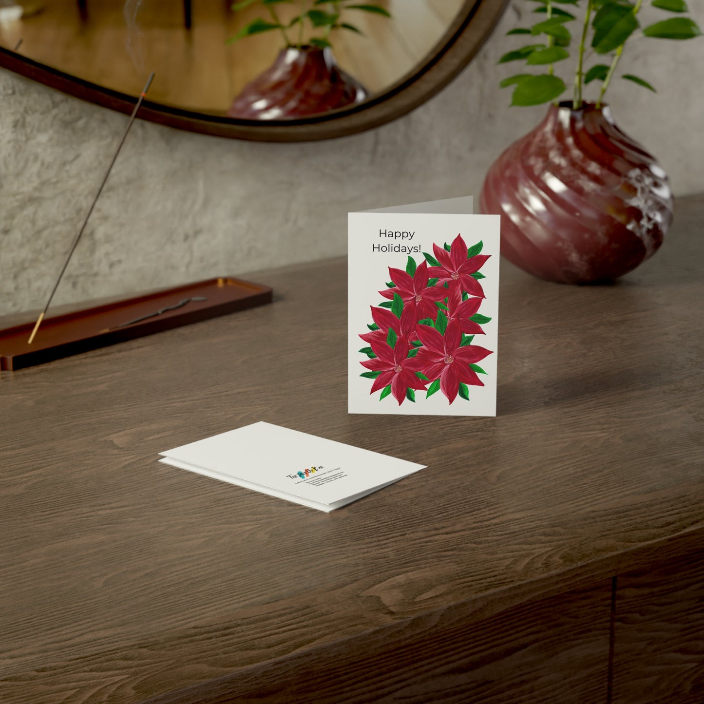 Charming Poinsettia Christmas Greeting Cards | Floral Design | Ideal for Holiday Wishes, Invitations, and Seasonal Greetings