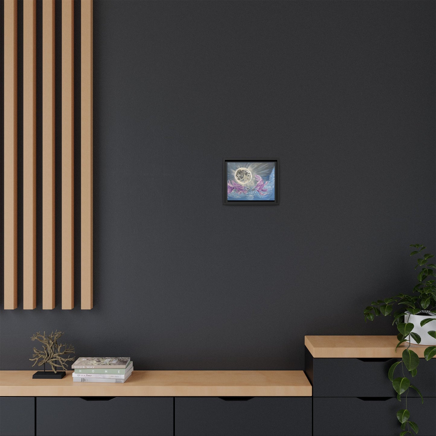 'Moonlit Pisces' Framed Canvas Print