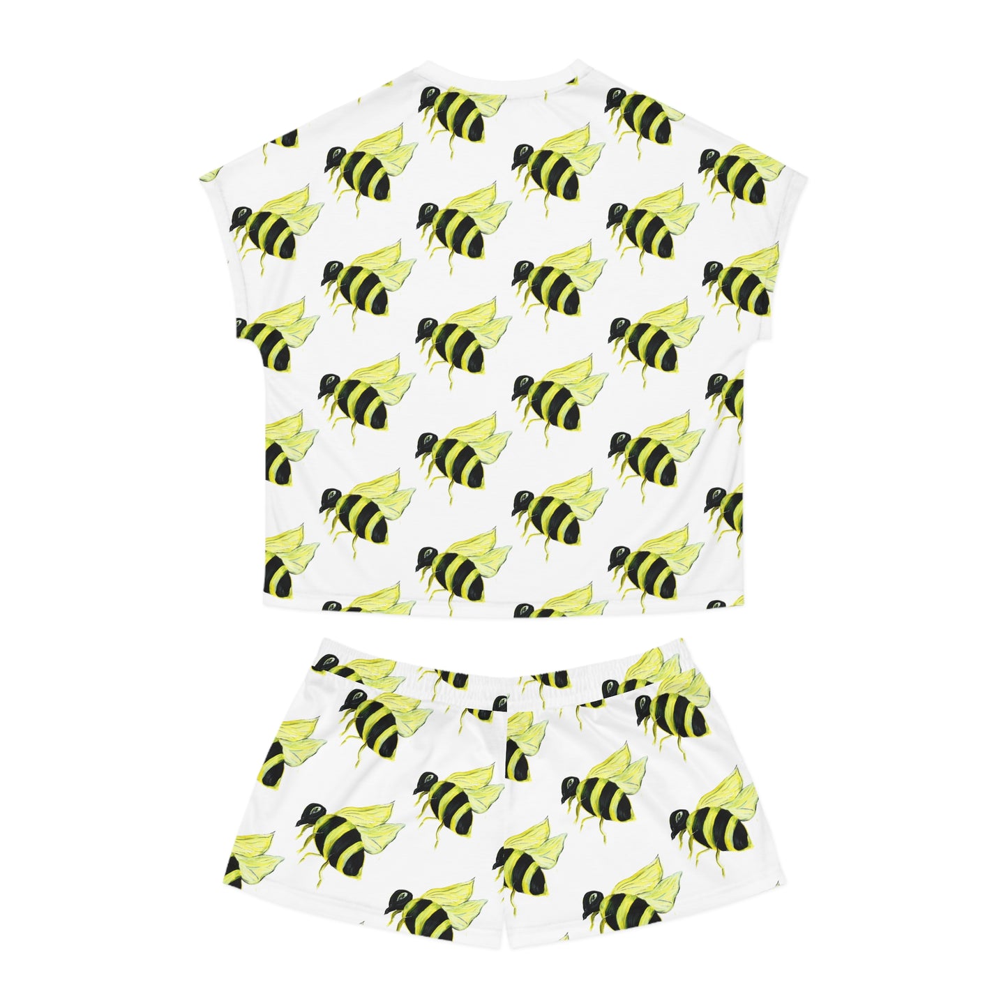 Bumble Bee Pattern Pajama Set | Short Sleepwear Set