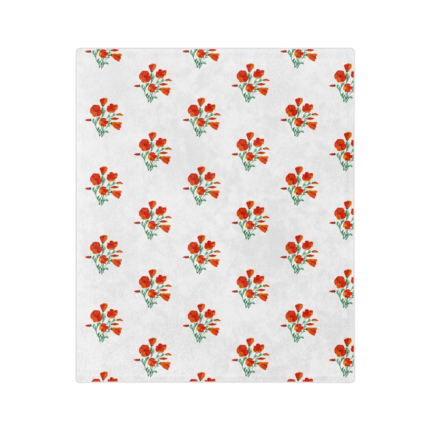 Chic Floral Blanket, painted California Poppies, Cozy Home Decor, Soft Throw Blanket, Ideal Gift, Living Room Accent, Spring Decor