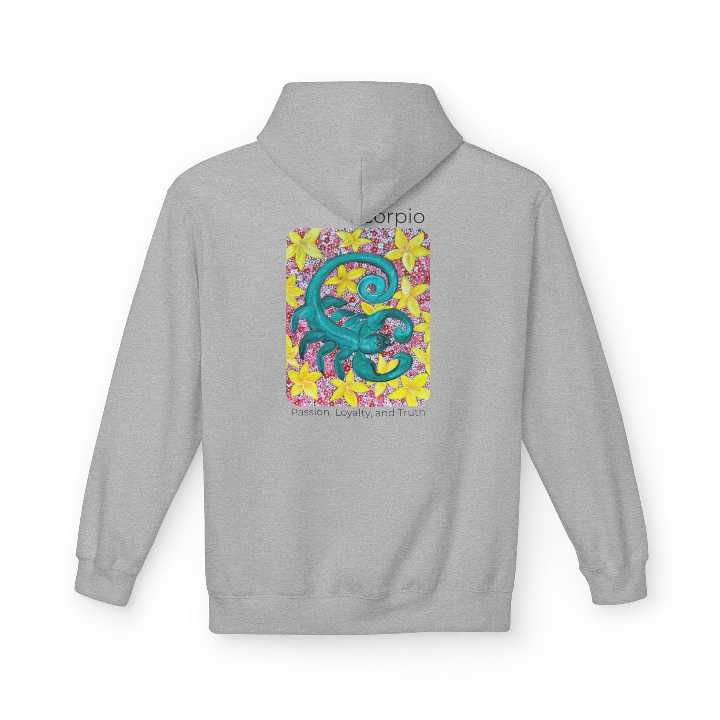 Scorpio Fleece Hoodie, Zodiac Sweatshirt, Astrology Pullover, Star Sign Gift, Horoscope Clothing