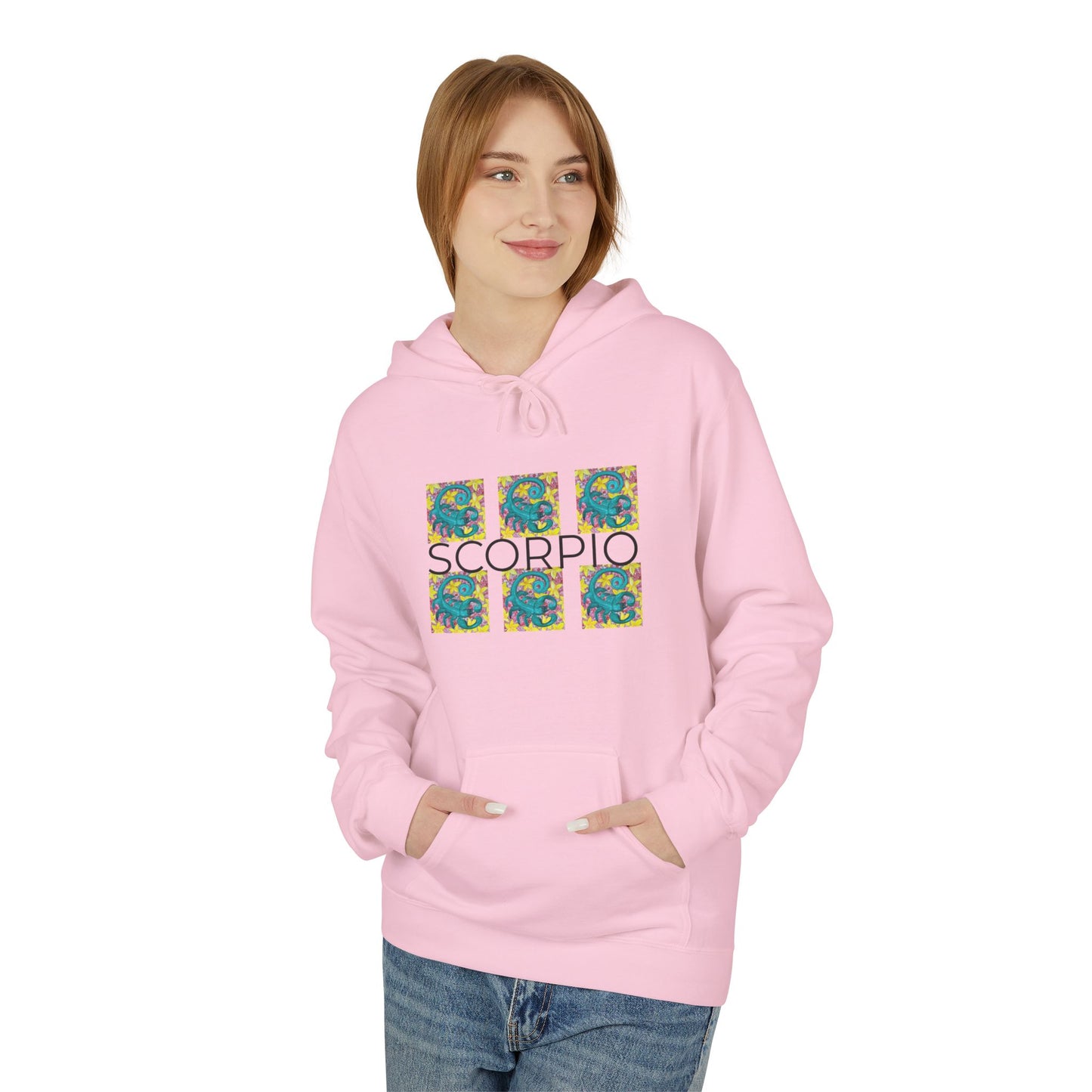 Scorpio Fleece Hoodie, Zodiac Sweatshirt, Astrology Pullover, Star Sign Gift, Horoscope Clothing