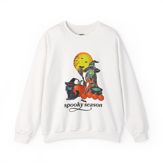 Spooky Season Witch Cats Sweatshirt | Halloween Pumpkin Moon