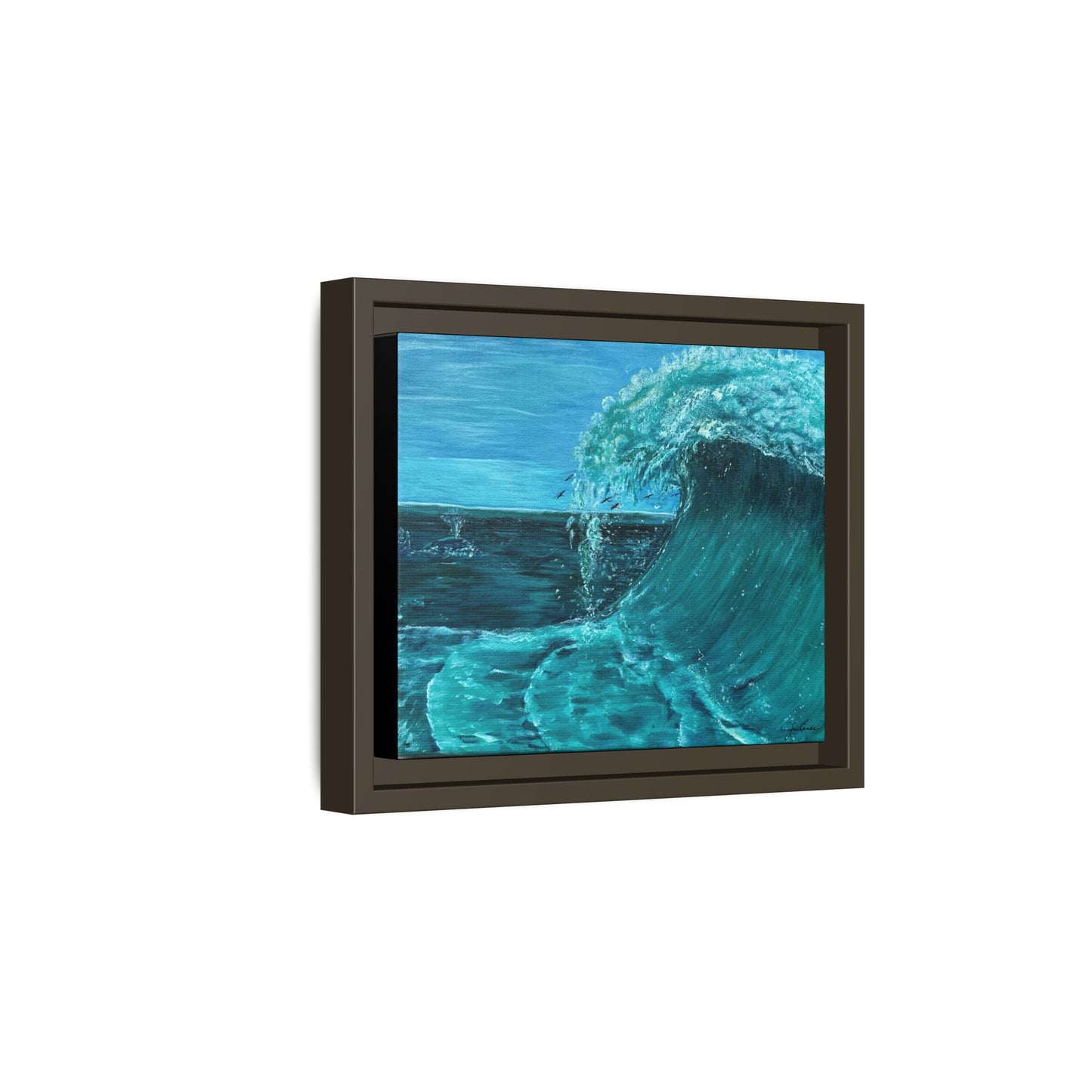 Colorful Wave at Sea Framed Canvas Print | Matte Canvas Artwork